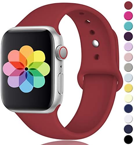 DGege Compatible with Apple Watch Band 42mm 44mm, Medium/Large, for Men Women, Red, Silicone Sport Replacement Band Compatible with Apple Watch Series 4/3/2/1