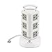 Anmire Vertical Power Strip Multi-sockets 11 Outlets and 2 USB, 2500W, 110-250 Worldwide Voltage Tower Power Socket Universal Jack Outlets with 6.5 Feet Cord for Home and Office