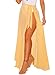 Blibea Women Beach Sarong Skirt Sheer Cover Up Side Slit Maxi Skirt One Size Yellow