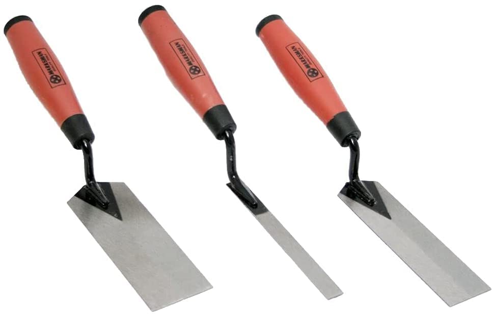 New 3pcs Tradesman Margin Trowel Set Hand Brick Plastering Builders Soft Grip Handle