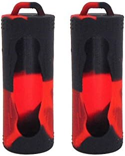RAYEE Protective Silicone Case Cover for 26650 Batteries 2 Pack (Black Red)