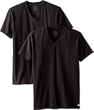 Calvin Klein Men's 2-Pack Cotton Stretch V-Neck T-Shirt, Black, Medium