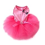 PanDaDa Dog Cat Bow Tutu Dress Lace Skirt Pet Puppy Dog Clothes Costume (XXS(Tag:XS), Pink)