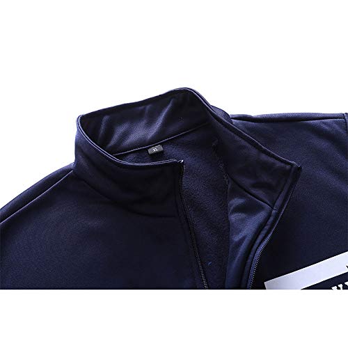 MANTORS Men's Full Zip Tracksuit Casual Jogging Sweat Suits D75 Blue 2XL