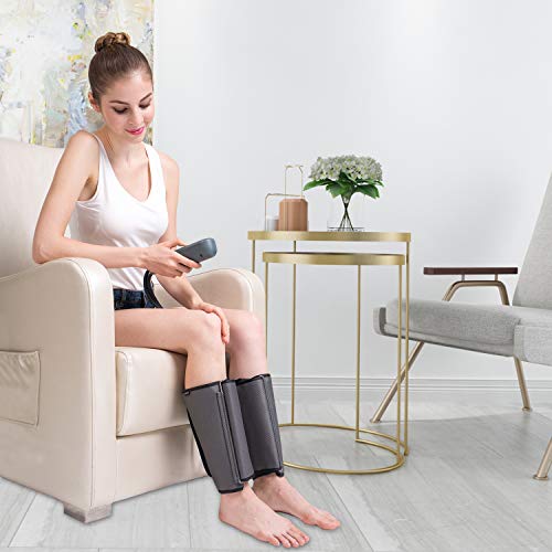 QUINEAR Leg Massager for Circulation Foot Calf Wraps Massage for Muscle Relaxation with Handheld Controller 2 Modes 3 Intensities - Thumbnail 6