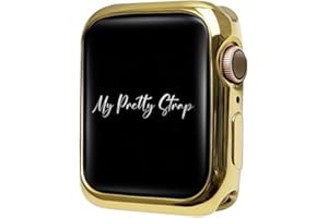 My Pretty Strap Glossy XOXO Protective Case for Apple Watch – Luxury Metal Cover for Women, Scratch-Resistant – Compatible with Apple Watch 38/40/41/42/44/45/46/49mm –Gold, Rose Gold, Silver