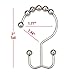 2LB Depot Double Shower Curtain Hooks Rings Polished Nickel Decor Finish Premium Rust-Resistant Stainless Steel Metal Hooks Roller Balls Glide on Shower Rods 12-Piece Set