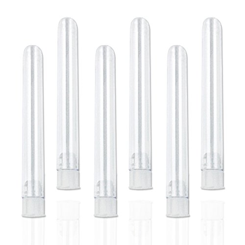 Superlady 48pcs 12x75mm 5ml clear plastic test tube with caps for scientific experiments, party, decorate the house, candy storage