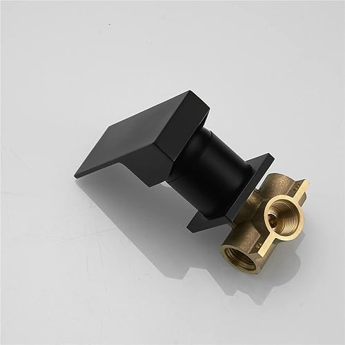 Matte Black Shower Mixer Valve - Brass Temperature Control For Bathroom Installation