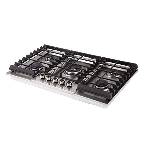 LYCAN Stainless Steel 5 Italy Sabaf Burners 36 Inch Gas Range Cooktops