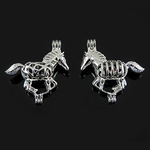 12pcs Mixed Horse Bicycle Motorcycle Transportation Rhodium Plated Hollow Pendants Pearl Bead Cage Pendant Essential Oil Scent Diffuser Pendant Necklace Jewelry Making Supplies (Style5)
