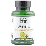Amla Tablets (Amalaki Indian Gooseberry, Emblica Officinalis) 1000mg 100 Tablets. 100% Natural Herbal Dietary Supplement. US FDA Registered Facility - Herbs India