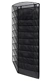 Klickpick Office 10 Sections Hanging Files Wall Mounted Metal Mesh Document File Organizer Magazine Holder Rack Organizer Racks Multipurpose Use to Display Files, Magazine, Newspapers- Black