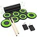 PAXCESS Electronic Drum Set, Roll Up Drum Practice Pad Midi Drum Kit with Headphone Jack Built-in Speaker Drum Pedals Drum Sticks 10 Hours Playtime, Great Holiday Birthday Gift for Kids (Renewed)