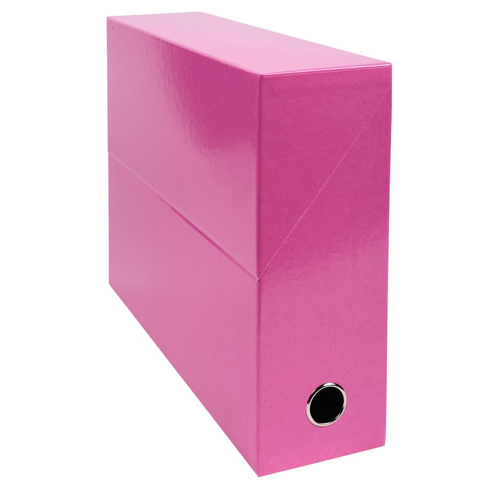 Exacompta - Ref 89924E - Iderama Collection - Transfer Box - 250 x 330 x 90mm in Size, Suitable for Holding A4 Documents, Premium Plastic-Coated Pressboard - Pink