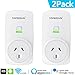 TOPERSUN 2pcs Wifi Smart Socket Outlet Plug Enabled Electrical Power Switch App Control From Anywhere Remote Control Outlet with Timing Function Compatible with Amazon Alexa ECHO and Google Home IFTTT