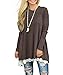 WEKILI Women's Tops Long Sleeve Lace Scoop Neck A-line Tunic Blouse Coffee XL/US 16-18