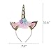 Unicorn Party Favor Supplies 5 Pack Unicorn Gold Silver Horn Headbands Animal Photo Props with Glitter Ears, Unicorn Theme Birthday Cosplay for Girls Children Gift Christmas Halloween Party Costume