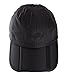 Sumolux Men Women Outdoor Rain Sun Waterproof Quick-Drying Long Brim Collapsible Portable Hat Black