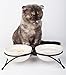 MushroomCat Cat Feeder-Metal Raised Elevated Food Water Double Ceramic Bowls-Raised Pet Dish(Beige)