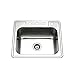 Houzer Glowtone Stainless Steel Kitchen Sink: 25 Inch Drop-in Topmount 4-Hole Single Bowl with Strainer, Durable & Versatile, Essential for Home & Apartment: 2522-9BS4-1