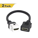 VCE 2-Pack HDMI Keystone Jack Adapter,HDMI Female to Female Pigtail Extension Cable Coupler Jack-6 Inch