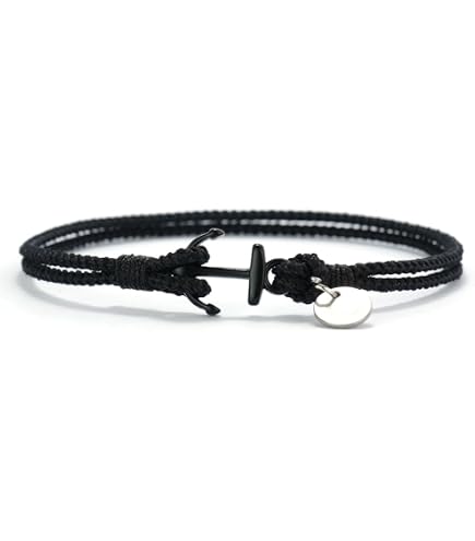 Amazon.com: HAQUIL Black Paracord Anchor Bracelet | Unisex