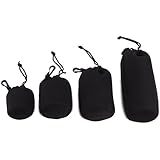 HDE 4 Pack DSLR Camera Interchangeable Lens Pouch Set Neoprene Bags for Canon Nikon Pentax Sony Olympus