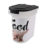 Paw Prints 15 Pound Pet Airtight Food Storage Container, Carlos the Bulldog Design, Includes Snap-In 1 Cup Measured Scoop, 13.25 x 12.5 x 10.1 inches, 37716