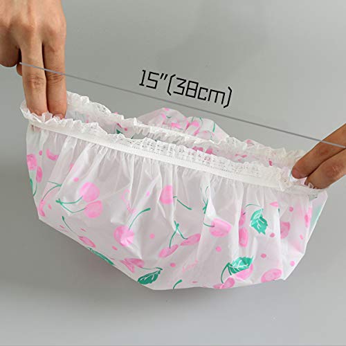 Milacolato 20Pcs Assorted Waterproof Shower Caps EVA Plastic Material Flower Printed Elastic Band for Women Girls Children Bath Salon Caps