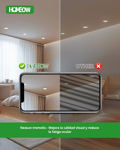 HOMEOW 12 x Recessed LED Spotlights for Plasterboard, 220 V 7 W 4000 K Natural Light LED Spotlights for Recessed Interior, IP44 Spotlight for Bathroom, Diameter 118 mm, Hole Diameter 95-110 mm