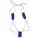 FEESHOW Teeny Weeny Sling Shot Micro Mini Bikini Thong One-Piece Teddy Purple One Size