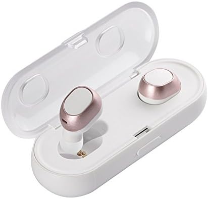 Bluetooth earphone with Noise Cancelling True Wireless Earbuds V4.2 Stereo Build-in Mic Headphones with Charging case for iphone 8 7 6 / android samsung note8 (TWS-16) (Rose Gold)