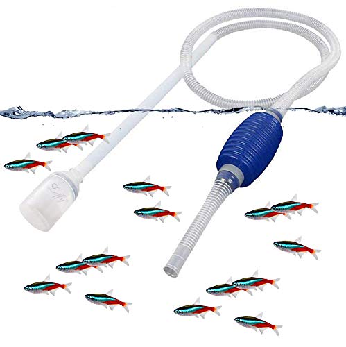 SunGrow Aquarium Gravel and Sand Cleaner Kit with Priming Bulb, 4-Minutes to Assemble, Easy-to-Use, Perfect for Neon Tetra Fish Tanks, No Mess and Spillage During Water Maintenance
