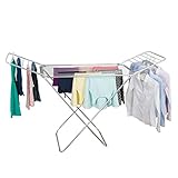 mDesign Expandable Drying Rack with Bars - Collapsible Clothes Drying Rack - Accordion Drying Rack - Up to 68.3
