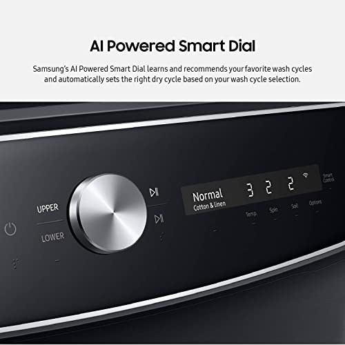 SAMSUNG 6.0 Cu Ft. Smart Dial Front Load Washer, Wash 2 Loads in 1