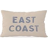 Wheatwin Blue Coastal Throw Pillow Cover 12x20, Coastal Room Decor, Blue Dorm Decor, Coastal Preppy Trendy Retro East Coast Coquette Decor for Girls Room College Sofa Couch