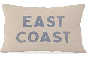 Wheatwin Blue Coastal Throw Pillow Cover 12x20, Coastal Room Decor, Blue Dorm Decor, Coastal Preppy Trendy Retro East Coast Coquette Decor for Girls Room College Sofa Couch
