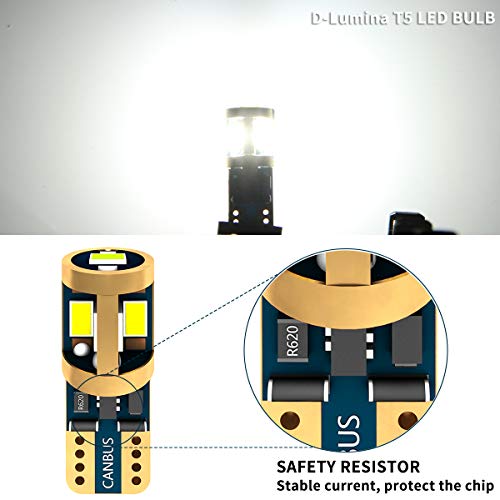 D-Lumina 194 LED Bulb White Canbus Error Free 9-SMD 4020 Chipsets 168 175 W5W 2825 T10 Sockets Interior Bulbs Fits Car Dome Map Door Courtesy License Plate Trunk lights,4-Pack