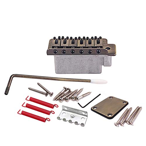 difcuyg5Ozw Electric Guitar Tremolo Bridge System Neck Plate Bar Kit Replacement Instrument Parts for Stratocaster Strat - Bronze