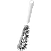 Coffeemaker Brush for Chemex with White Handle, Gray Nylon Bristles