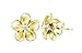 Honolulu Jewelry Company 14K Yellow Gold Plated Sterling Silver Plumeria Flower Nature Stud Earrings with CZ, 12mm