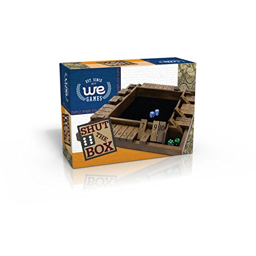 WE Games 4-Player Shut the Box, Travel Size, 8 inches