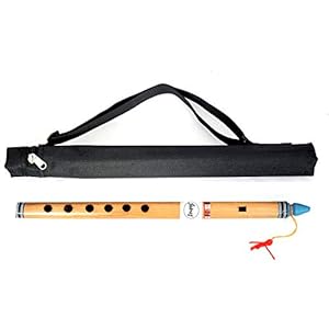 JUAREZ Bansi 14 inch Flute Bansuri, Kanha Murli B Scale, Indian Assamese Premium Bamboo with Case