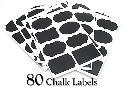 Chalkboards Labels, 48 Labels Bundle Pack, Great For Mason Jars, Tins Premium Labels by Stationary Station