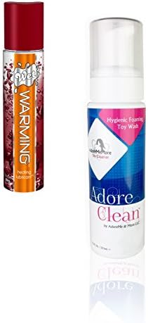 3.7 fl. Oz. Bottle of Wet Warming Gel Personal Lubricant Bundled with 7.5 fl. Oz Bottle of AdoreClean™ Hygienic Toy Wash