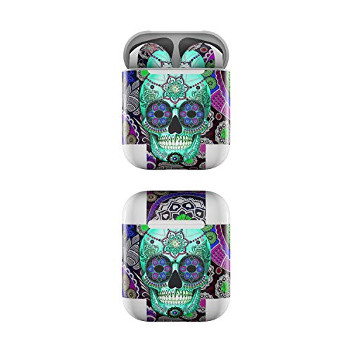 Skin Decals for Apple AirPods - Sugar Skull Sombrero - Sticker Wrap