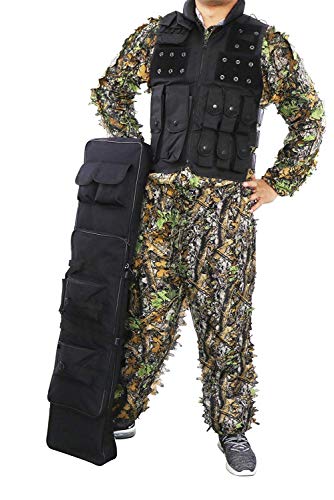 Sutekus 39 Inch Double Rifle Bag Outdoor Tactical Gun Case Integrated Pistol and Magazine Storage Backpack 100CM