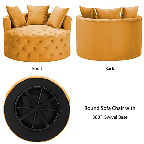 Dolonm Swivel Accent Barrel Chair Modern Sofa Lounge Club Round Chair