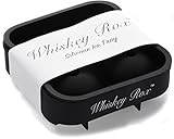 Whiskey Rox Ice Ball Maker Mold with Cover - Black Flexible Silicone Ice Tray and Lid - Makes 4.5cm Round Sphere Ice Balls - 4 Ball Mold